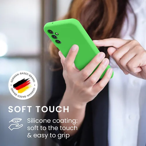 Miniatura 4 de kwmobile Funda Compatible con Samsung Galaxy A14 5G - Funda de teléfono de TPU y silicona con acabado suave - Verde Lima