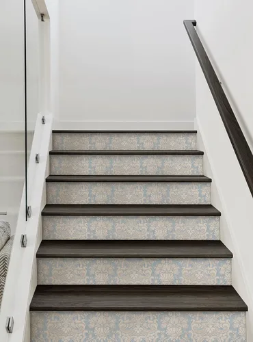 Miniatura 2 de Damask Weaves - Tiras elevadoras de escaleras con aspecto texturizado para despegar y pegar