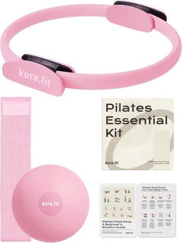 Miniatura 19 de Kit de pilates para mujer - Juego de equipo de pilates para el hogar con anillo, pelota y bandas de resistencia Kit de pilates con accesorios