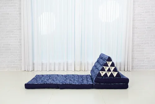 Miniatura 6 de Leewadee Cómodo colchón japonés de suelo, cama tailandesa con cojín triangular, colchón futón, tapete de masaje tailandés extra largo, 89 x 20 CBT1