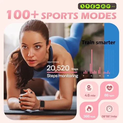 Miniatura 5 de MorePro Rastreador de salud para mujeres y hombres, monitoreo de presión arterial y oxígeno de frecuencia cardíaca 24/7, monitor de sueño, más