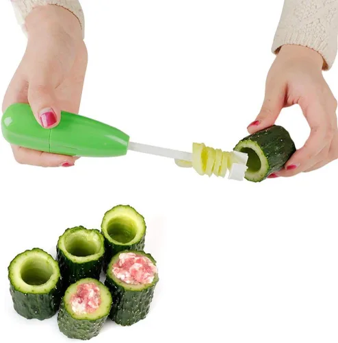 Miniatura 4 de Herramienta descorazonadora y cortadora de frutas, herramienta de plástico para quitar núcleos de frutas con mango antideslizante, descorazonador