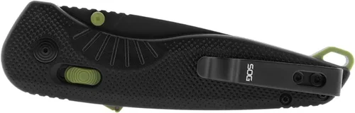 Miniatura 6 de SOG Aegis at Tanto - Cuchillo de apertura plegable de bolsillo para exteriores, bloqueo ambidiestro at-XR con mango ergonómico, hoja de acero D2