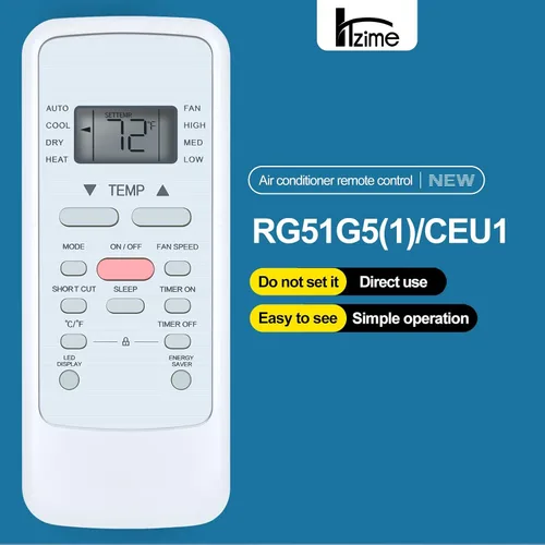 Miniatura 2 de Nuevo reemplazo RG51G5 (1)/CEU1 RG51G5 (1)/EU1 mando a distancia compatible para aire acondicionado Midea MAW05M1BWT MAW06R1CWT MAW10R1BWT