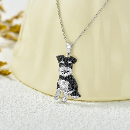 Miniatura 26 de Collares con colgante de perro de plata de ley S925 – 24 razas corgi/husky/labrador/pastor para mujer