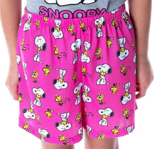 Miniatura 4 de Intimo Peanuts - Pijama de 2 piezas para niña, camisa y pantalones cortos de Snoopy y Woodstock