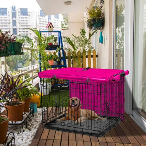 Miniatura 6 de Funda para jaula de perro de 48 pulgadas, funda grande para jaulas con 1, 2, 3 puertas, tela Oxford 600D impermeable para interiores y exteriores