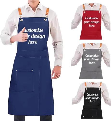 Miniatura 10 de Delantal personalizado: delantales personalizados para hombres y mujeres, delantal de cocina ajustable con texto y foto, regalos para hornear
