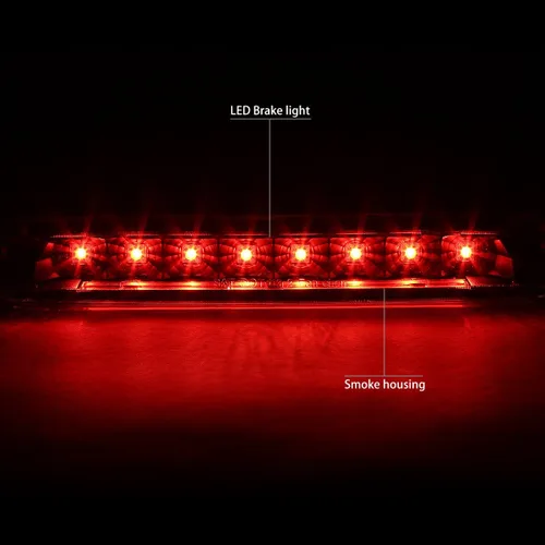 Miniatura 2 de DNA MOTORING 3BL-FM05-LED-BK-SM - Carcasa negra LED de montaje alto 3ra tercera luz de freno [compatible con Ford Mustang 05-09] Negro humo