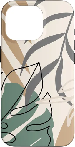 Miniatura 19 de Funda abstracta minimalista exótica para iPhone 13 Pro Tropical Botanical Beige Brown