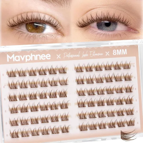 Miniatura 14 de Extensiones de pestañas en racimo naturales DIY, extensiones de pestañas en racimo con curva C, extensiones de pestañas en racimo para ojo de gato