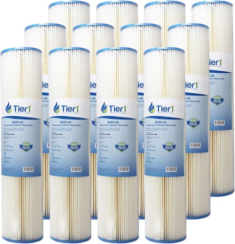 Miniatura 14 de Tier1 Filtro de agua de 30 micras de 20 x 4.5 pulgadas Filtro de agua de sedimentos para toda la casa Cartucho de poliéster plisado Reemplazo