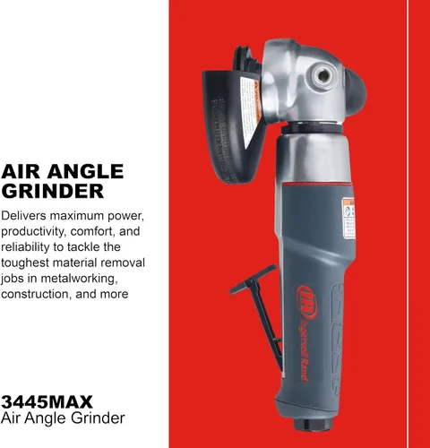 Miniatura 2 de Ingersoll Rand 3445MAX Amoladora angular neumática/herramienta de corte, rueda de 4.5 pulgadas, 12.000 rpm, 0.88 hp, rosca 5/8"-11, escape trasero