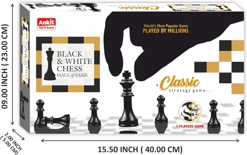 Miniatura 2 de Ankit Toys & Games Juego de ajedrez en blanco y negro – Juego de estrategia duradero y portátil para niños y adultos a partir de 6 años, perfecto