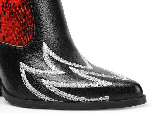 Miniatura 5 de ANN CREEK Botas vaqueras de contraste para mujer, botas vaqueras a media pantorrilla