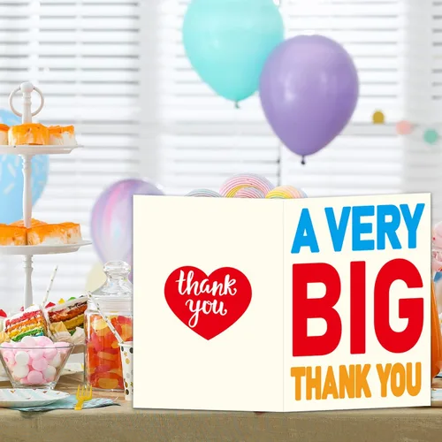 Miniatura 5 de Una Tarjeta de Felicitación Gigante de Agradecimiento Muy Grande con Sobre Tarjeta de Gratitud Gigante Gracias para Cumpleaños, Fiesta, Baby Shower