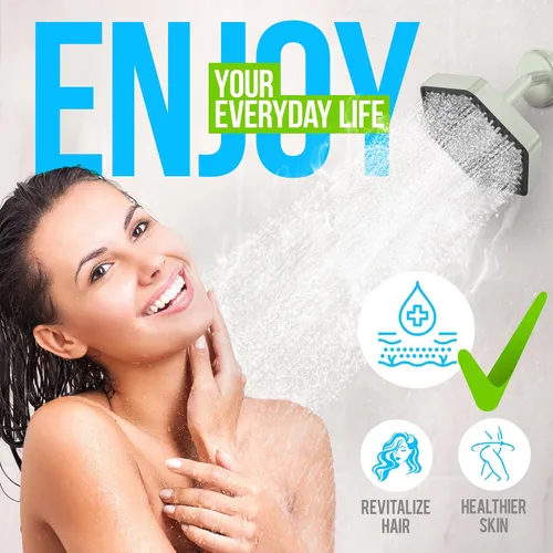 Miniatura 5 de AquaHomeGroup Vitamina C + E + Un cartucho de repuesto para cabezal de ducha hexagonal