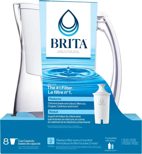 Miniatura 2 de Jarra con filtro de agua Brita Marina, 8 vasos, Marina, Claro/Blanco