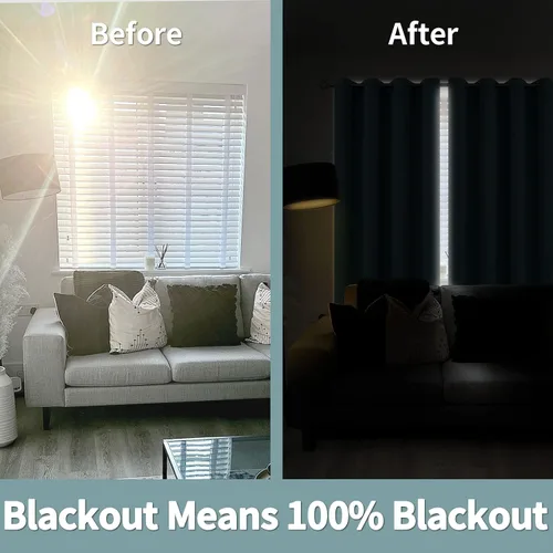 Miniatura 3 de BGment - Cortinas con aislamiento térmico para habitación, 100 % opacas, con forro negro, cortina de doble capa con ojales, reduce el ruido