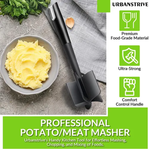 Miniatura 7 de Urbanstrive Picador de carne resistente para carne molida, triturador de carne molida duradero, picador de hamburguesas antiarañazos, picador