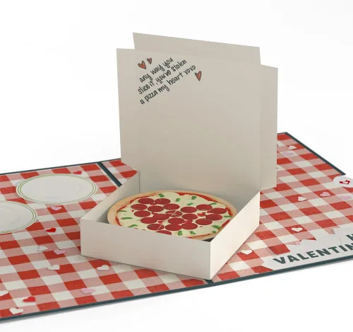 Lovepop Tarjeta del día de San Valentín para ella, él – Tarjetas de felicitación románticas 3D – You've Stolen a Pizza my Heart – 5 x 7 pulgadas –