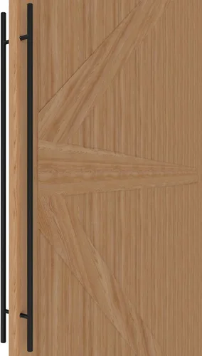 Miniatura 15 de Manijas Redondas de Puerta de Granero de Titanio Dorado 12"/24"/36"/48"/59", Manija Larga de Puerta Francesa de Empujar y Tirar de Doble Cara