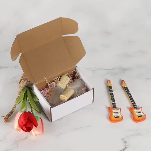 Miniatura 5 de HORLIMER Juego de 50 cajas de envío de 6 x 4 x 3 pulgadas, caja de cartón corrugado blanco para publicidad