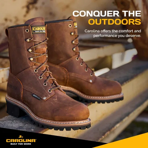 Miniatura 6 de Carolina - Botas estilo leñador para hombre (20 cm). Marrón