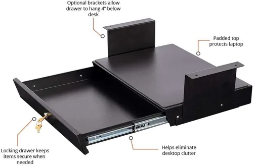 Miniatura 7 de Stand Up Desk Store cajón deslizante para colocar debajo del escritorio, espacio de almacenamiento y organización para escritorios de pie