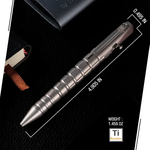 Miniatura 4 de RovyVon Bolígrafo de titanio C10, bolígrafo de acción de perno para hombres y mujeres, bolígrafo de escritura de negocios de oficina, ideal