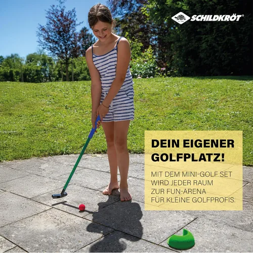 Miniatura 3 de Schildkröt-Funsports Mini golf, para niños, para interiores y exteriores, juego completo con 2 clubes, 1 agujero de pie y 2 pelotas, para 2