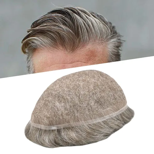 Miniatura 54 de PUNRU HAIR Completo Swiss Lace Toupee para hombres Sistema de cabello humano real Sistema de reemplazo de cabello humano para hombre Toupee
