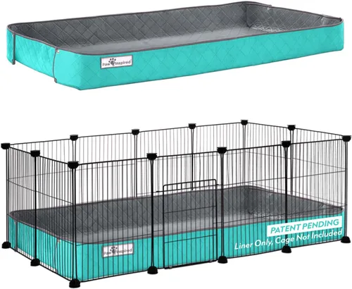 Miniatura 12 de Funda Lavable para Jaula Paw Inspired Critter Box, Ropa de Cama Reversible de Forro Polar con Bordes Elevados para Hurones, Conejos, Ratas, Gris/Rosa