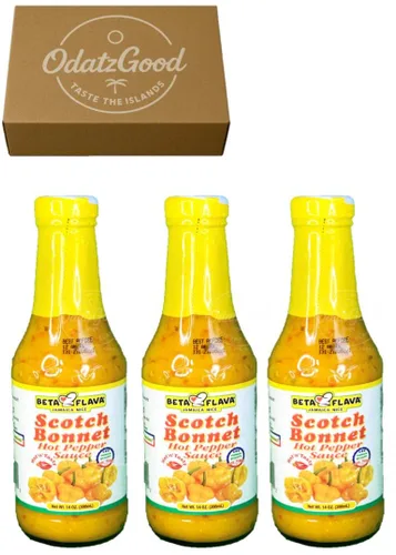 Miniatura 5 de Beta Flava (Ocho Rios) Scotch Bonnet - Salsa de pimiento picante de 5.5 onzas, paquete de 4 paquetes con ODatzgood (paquete de 4 de 5 onzas)