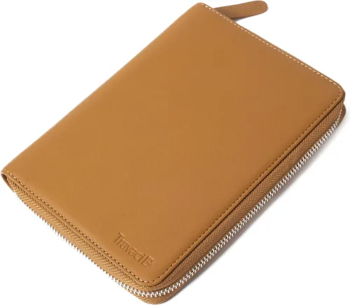 Miniatura 7 de Soporte para pasaporte familiar de cuero de grano completo para 4 pasaportes - Soporte RFID para pasaporte y organizador de documentos de viaje