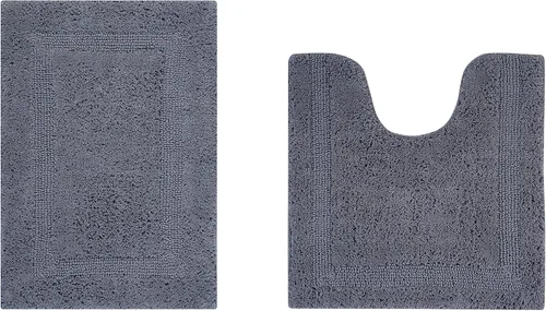 Miniatura 44 de Better Trends Alfombra de Inodoro en Forma de U Cubierta de Asiento de Inodoro de Lujo 100% Algodón Absorbente de Agua, Cubierta de Tapa Reversible