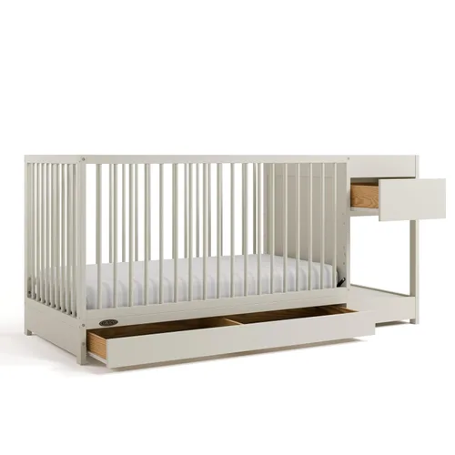 Miniatura 21 de Graco Teddi, Mini cuna convertible 4 en 1 con colchón adicional resistente al agua (negro) – Certificado GREENGUARD Gold, colchón de 7 cm incluido