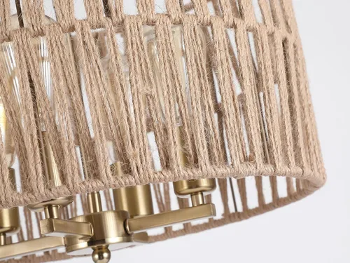 Miniatura 6 de Luminaria de lámpara colgante grande estilo bohemio costero de 4 luces que se enchufa con cadena ajustable, interruptor regulable, lámpara colgante