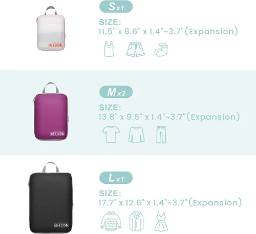 Miniatura 2 de Cambond - Cubos de compresión para viajes, organizadores de equipaje para maletas