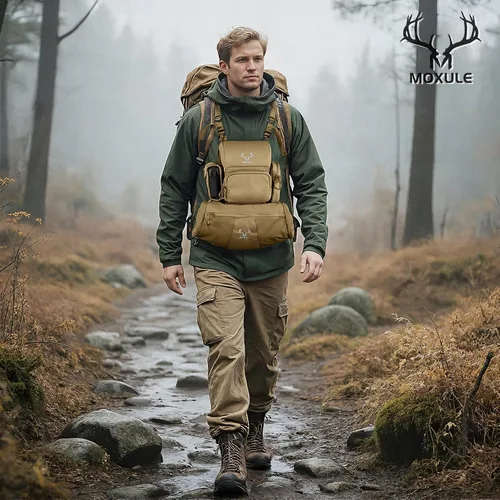 Miniatura 6 de MOXULE Manopla Calentadora de Caza: Bolsa de Manos de Forro Polar Aislada y Portátil para Cintura, Equipo al Aire Libre para Clima Frío para Marrón