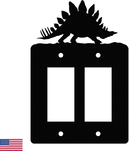 Miniatura 3 de Cubierta de Interruptor de Luz de Acero Americano, Cubierta de Enchufe con Decoración de Dinosaurio, Cuerpo de Tiranosaurio T-Rex, Interruptor