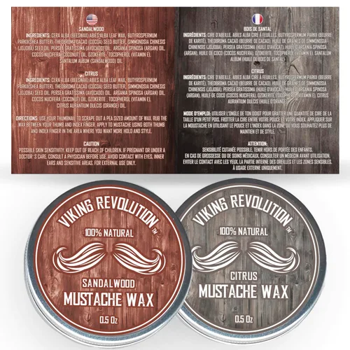 Miniatura 6 de Viking Revolution Cera para bigote, 2 unidades, cera para barba y bigote para hombres, agarre fuerte que ayuda a entrenar la domesticación
