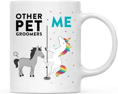 Miniatura 35 de Andaz Press Funny Quirky - Taza de té de café de cerámica de 11 onzas, regalo de agradecimiento, otros actores yo, unicornio de caballo, 1 paquete