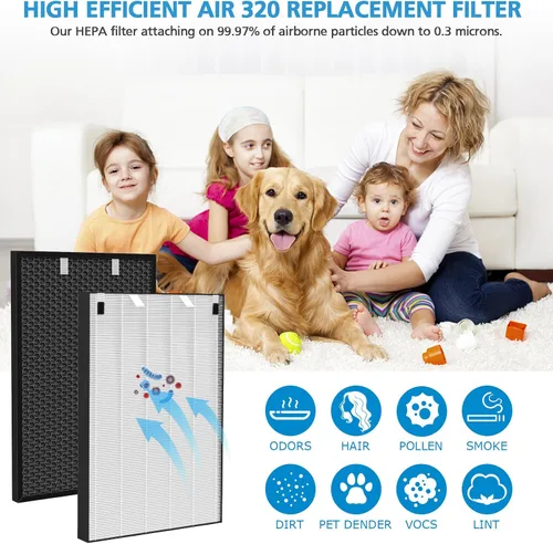 Miniatura 8 de Filtro de repuesto Air 320 compatible con Bissell Air320 Air220 2609A, incluye 1 paquete de filtro HEPA 2678, 1 paquete de prefiltro, 1 filtro