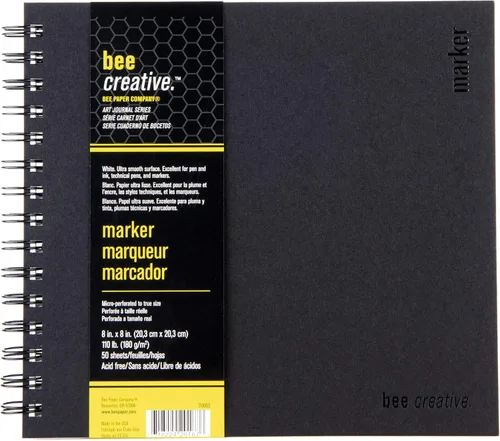 Bee Paper - Cuaderno de Dibujo para Marcadores Creativos de 8" x 8"