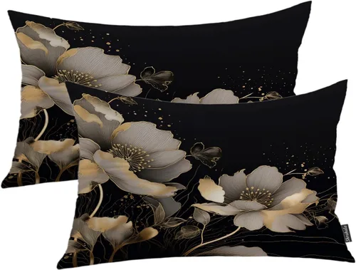 Miniatura 100 de Shrahala Funda de almohada decorativa de castillo oscuro de Halloween, casa con murciélagos de bruja, esqueleto, funda de almohada cuadrada mezclada