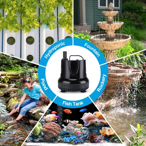 Miniatura 7 de CWKJ Bomba de fuente, 550 GPH (40 W 2200 L/H) Bomba de agua sumergible, bomba de agua duradera para fuente al aire libre con tubo de 6.5 pies