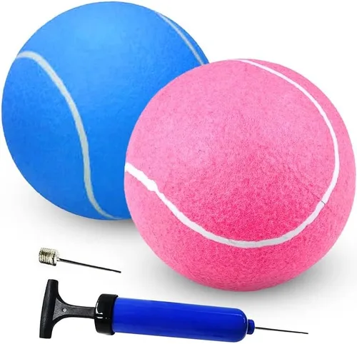 2 pelotas de tenis grandes para perros, pelotas de tenis duraderas de 8 pulgadas para masticadores agresivos, juguetes gigantes para cachorros en