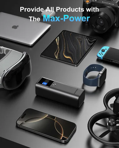 Miniatura 7 de AsperX Banco de energía para portátil, 27,600 mAh, 162.5 W, cuerpo unificado de aluminio PD3.1, cargador portátil de carga rápida, banco de batería