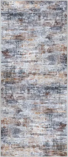 Miniatura 586 de IOHOUZE Alfombra abstracta lavable de 3 x 12 pies para pasillos, antideslizante para cocina, camino de entrada de lana sintética para interiores